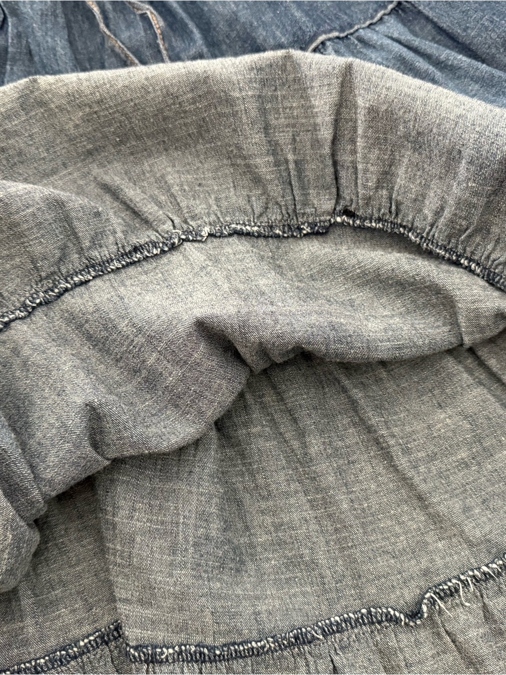 Denim Tiered Button-Front Midi Dress - Blue - Picture 9 of 9